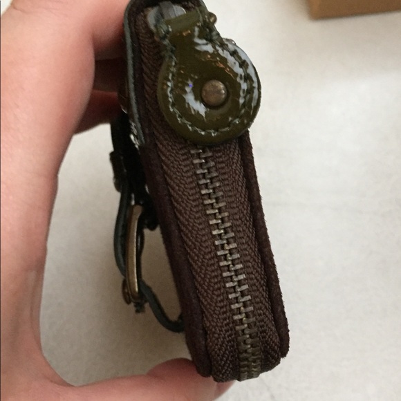 Early Y2k J crew wallet brown suede & green patented leather - with tags! - Picture 3 of 7